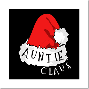 Auntie Claus Santa Hat Christmas Matching Family Pajama Posters and Art